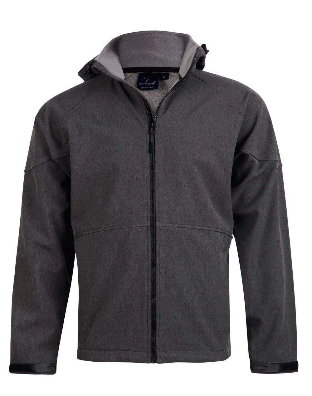 Winning Spirit Aspen Softshell Hood Jacket Kids' Jk33k Casual Wear Winning Spirit Marl Charcoal/Charcoal 6K